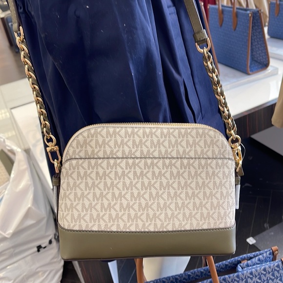 MICHAEL KORS Jet Set Charm Crossbody bag canvas Light Sage /Olive - Picture 9 of 16